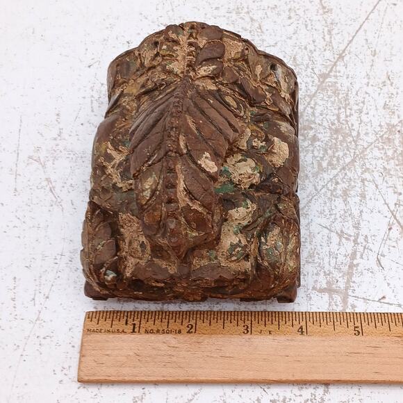 Vintage Wooden Wall Hanging Carved Pillar Candle Holder Handcrafted Decor - Picture 9 of 9